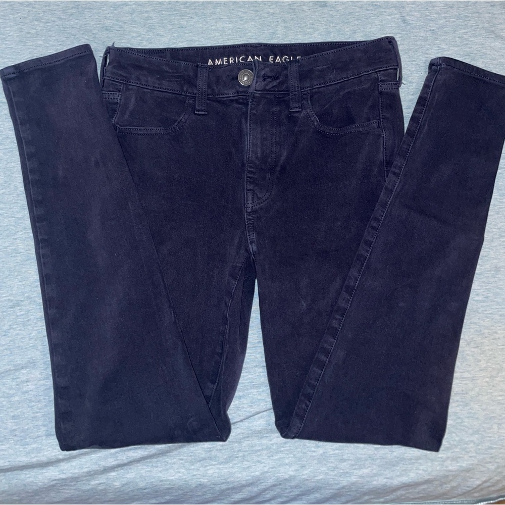 American Eagle Outfitters Women's Dark Blue Skinny Jeans